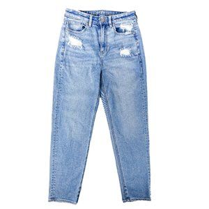 American Eagle Outfitters Stretch Distressed Mom Straight Jean Size 4 Long
